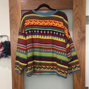Vintage Avon Fashions Multicolored and Multipatteren Knit Sweater